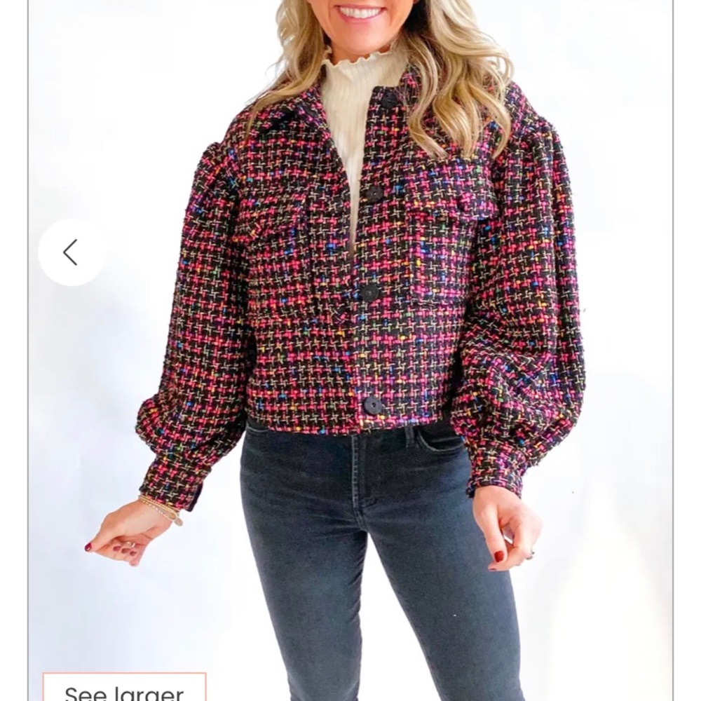 Crosby rainbow tweed oversized jacket